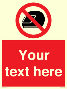 PP5210: Custom No Motorcycle Helmets Sign