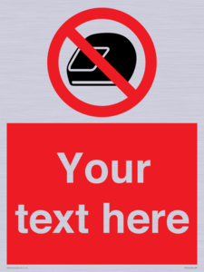 PP5210: Custom No Motorcycle Helmets Sign