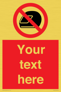 PP5210: Custom No Motorcycle Helmets Sign