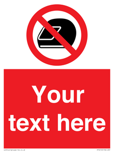 PP5210: Custom No Motorcycle Helmets Sign