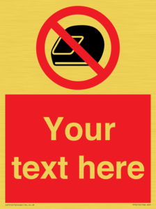 PP5210: Custom No Motorcycle Helmets Sign