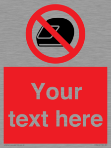 PP5210: Custom No Motorcycle Helmets Sign