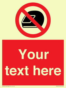 PP5210: Custom No Motorcycle Helmets Sign