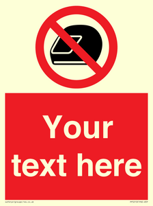 PP5210: Custom No Motorcycle Helmets Sign