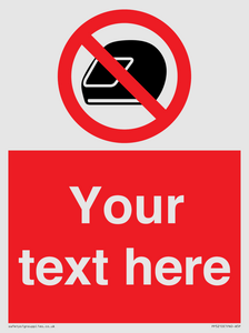 PP5210: Custom No Motorcycle Helmets Sign