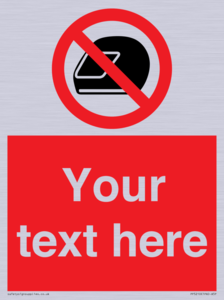 PP5210: Custom No Motorcycle Helmets Sign