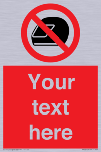 PP5210: Custom No Motorcycle Helmets Sign