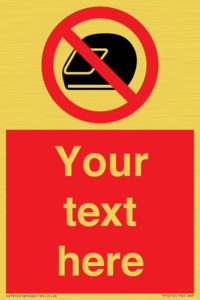 PP5210: Custom No Motorcycle Helmets Sign
