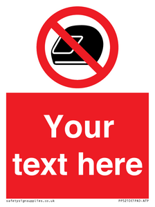 PP5210: Custom No Motorcycle Helmets Sign