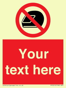 PP5210: Custom No Motorcycle Helmets Sign