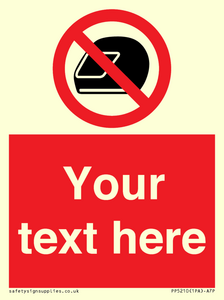 PP5210: Custom No Motorcycle Helmets Sign