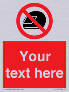 PP5210: Custom No Motorcycle Helmets Sign