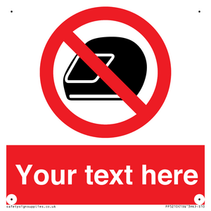 PP5210: Custom No Motorcycle Helmets Sign
