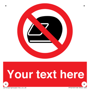 PP5210: Custom No Motorcycle Helmets Sign