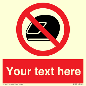 PP5210: Custom No Motorcycle Helmets Sign