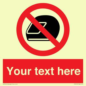 PP5210: Custom No Motorcycle Helmets Sign