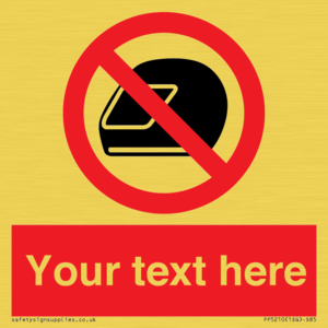 PP5210: Custom No Motorcycle Helmets Sign