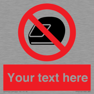 PP5210: Custom No Motorcycle Helmets Sign