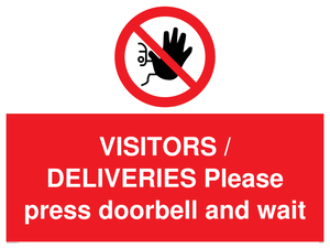 PP6155: VISITORS / DELIVERIES Please press doorbell and wait