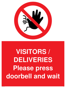 PP6155: VISITORS / DELIVERIES Please press doorbell and wait