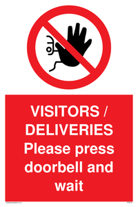 PP6155: VISITORS / DELIVERIES Please press doorbell and wait