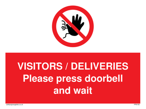 PP6155: VISITORS / DELIVERIES Please press doorbell and wait
