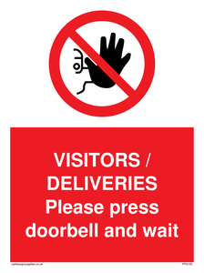 PP6155: VISITORS / DELIVERIES Please press doorbell and wait