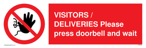 PP6155: VISITORS / DELIVERIES Please press doorbell and wait