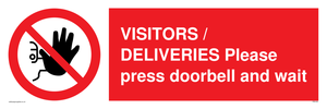 PP6155: VISITORS / DELIVERIES Please press doorbell and wait