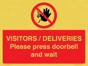 PP6155: VISITORS / DELIVERIES Please press doorbell and wait