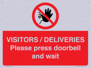 PP6155: VISITORS / DELIVERIES Please press doorbell and wait