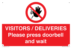 PP6155: VISITORS / DELIVERIES Please press doorbell and wait