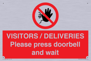 PP6155: VISITORS / DELIVERIES Please press doorbell and wait