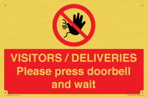 PP6155: VISITORS / DELIVERIES Please press doorbell and wait