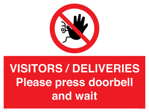 PP6155: VISITORS / DELIVERIES Please press doorbell and wait
