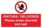 PP6155: VISITORS / DELIVERIES Please press doorbell and wait