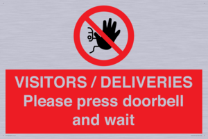 PP6155: VISITORS / DELIVERIES Please press doorbell and wait