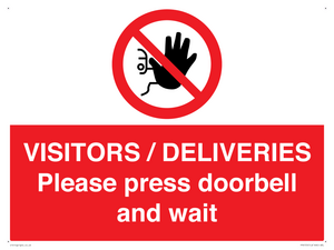 PP6155: VISITORS / DELIVERIES Please press doorbell and wait