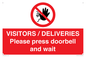 PP6155: VISITORS / DELIVERIES Please press doorbell and wait