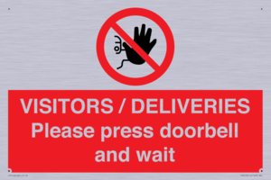 PP6155: VISITORS / DELIVERIES Please press doorbell and wait