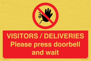 PP6155: VISITORS / DELIVERIES Please press doorbell and wait