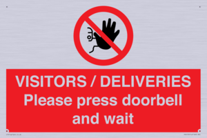 PP6155: VISITORS / DELIVERIES Please press doorbell and wait