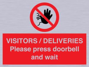 PP6155: VISITORS / DELIVERIES Please press doorbell and wait