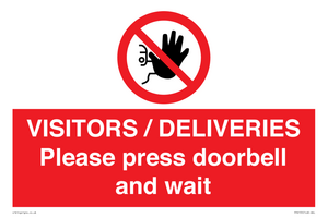 PP6155: VISITORS / DELIVERIES Please press doorbell and wait