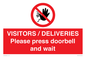 PP6155: VISITORS / DELIVERIES Please press doorbell and wait