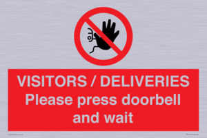 PP6155: VISITORS / DELIVERIES Please press doorbell and wait