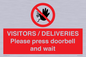 PP6155: VISITORS / DELIVERIES Please press doorbell and wait