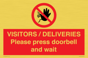 PP6155: VISITORS / DELIVERIES Please press doorbell and wait