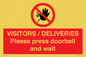 PP6155: VISITORS / DELIVERIES Please press doorbell and wait