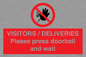PP6155: VISITORS / DELIVERIES Please press doorbell and wait